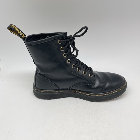 Dr. Martens Zavala Boots Womens 7 Black Lace Up Leather Combat Grunge Shoes - Picture 5 of 9
